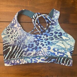 CVG Constantly Varied Gear Blue Patterned Leopard Women’s Small Sports Bra